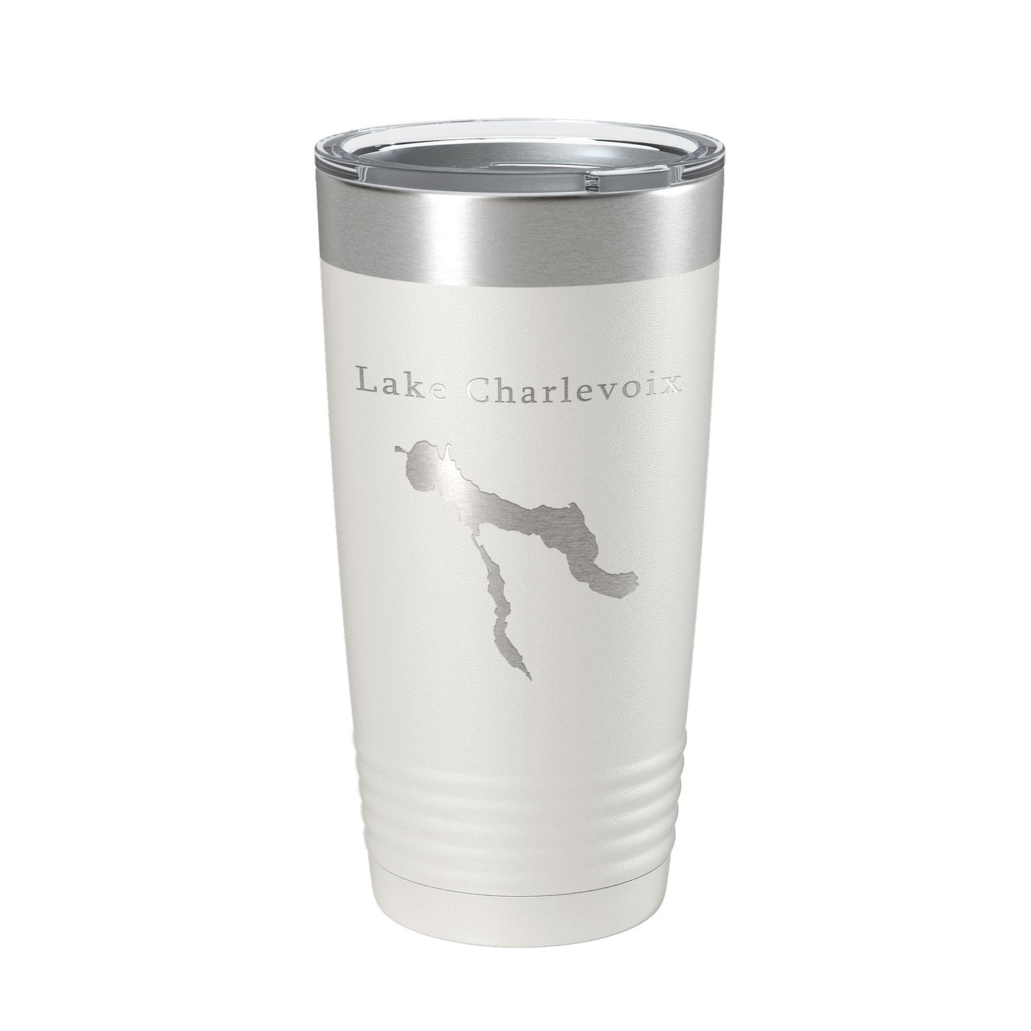 Lake Charlevoix Map Tumbler Travel Mug Insulated Laser Engraved Coffee Cup Michigan 20 oz-1