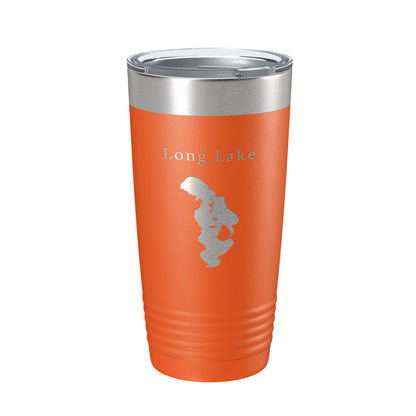 Long Lake Map Tumbler Travel Mug Insulated Laser Engraved Coffee Cup Grand Traverse County Michigan 20 oz-17