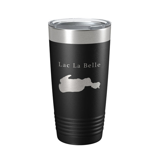 Lac La Belle Tumbler Lake Map Travel Mug Insulated Laser Engraved Coffee Cup Michigan 20 oz-0