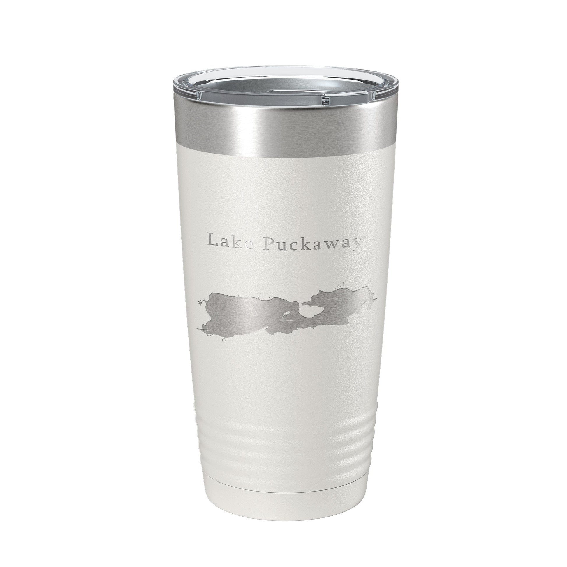 Lake Puckaway Map Tumbler Travel Mug Insulated Laser Engraved Coffee Cup Wisconsin 20 oz-1