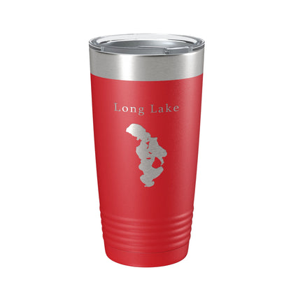 Long Lake Map Tumbler Travel Mug Insulated Laser Engraved Coffee Cup Grand Traverse County Michigan 20 oz-10