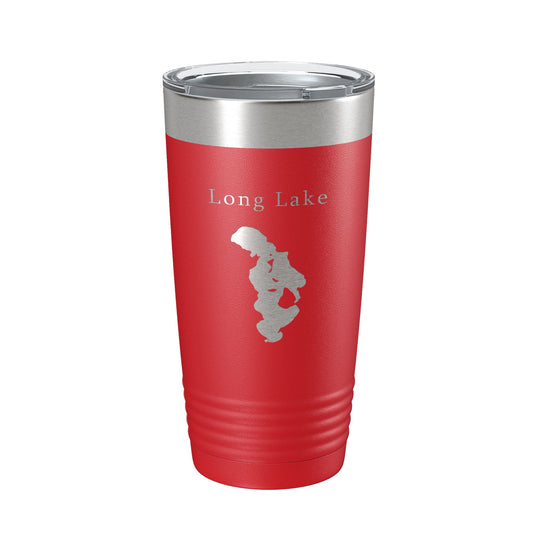 Long Lake Map Tumbler Travel Mug Insulated Laser Engraved Coffee Cup Grand Traverse County Michigan 20 oz-10