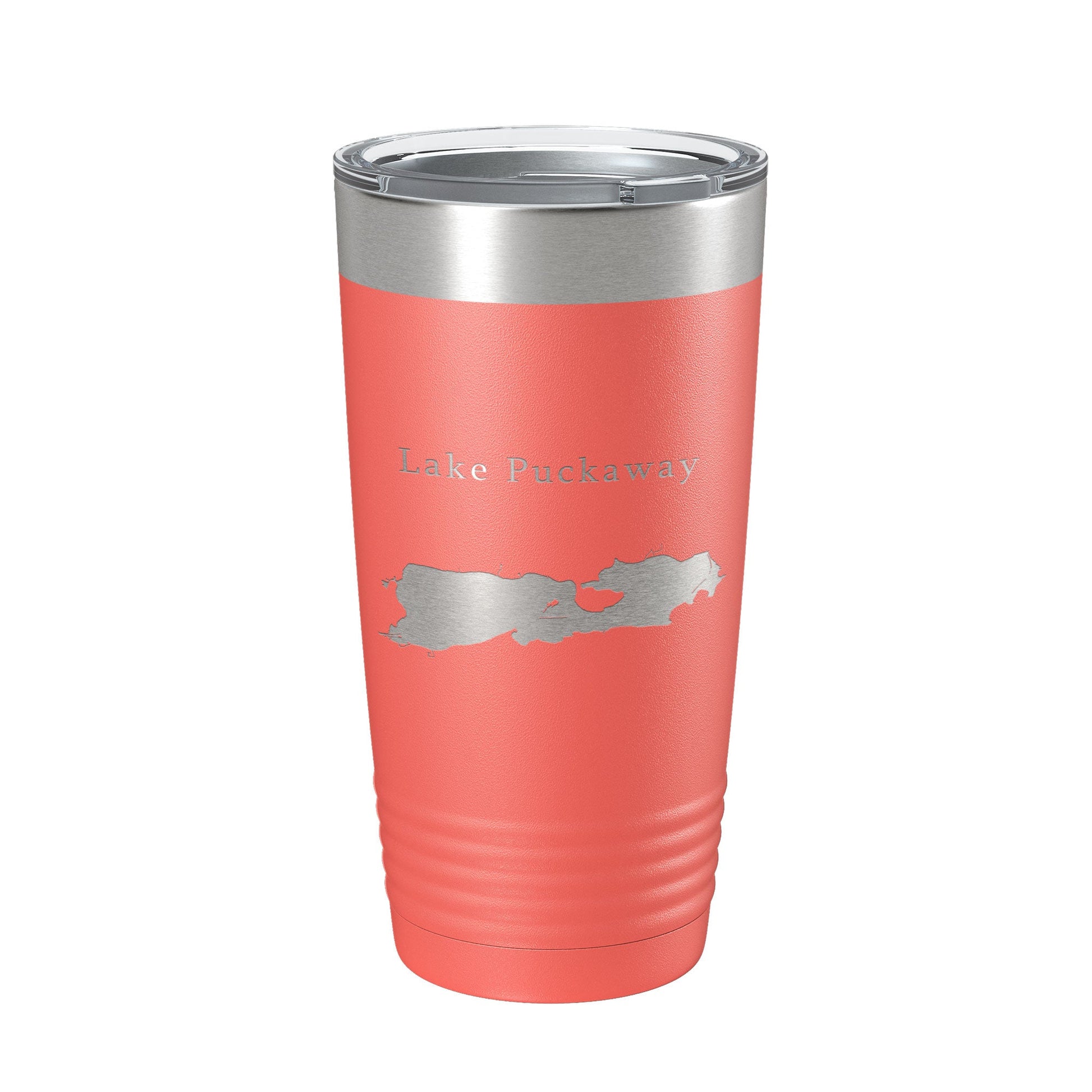 Lake Puckaway Map Tumbler Travel Mug Insulated Laser Engraved Coffee Cup Wisconsin 20 oz-20
