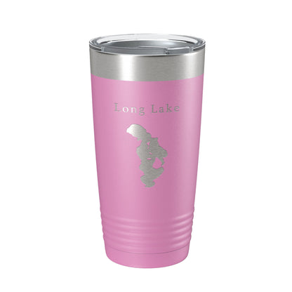 Long Lake Map Tumbler Travel Mug Insulated Laser Engraved Coffee Cup Grand Traverse County Michigan 20 oz-14