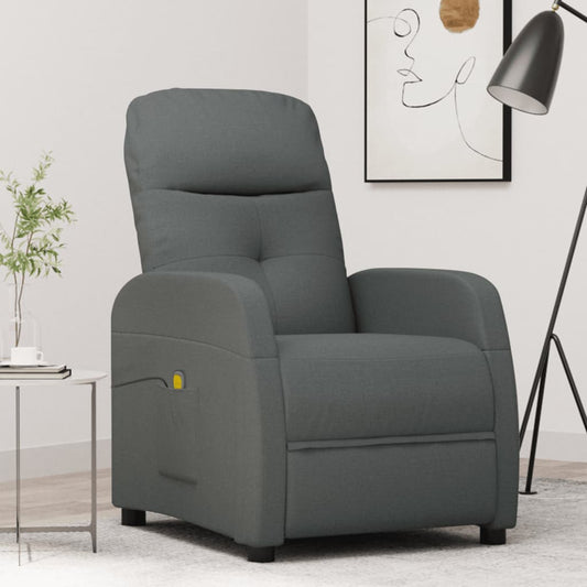 vidaXL Massage Chair Dark Gray Fabric-0