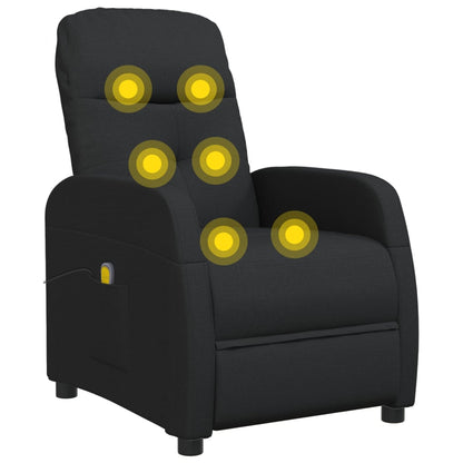 vidaXL Massage Chair Black Fabric-4