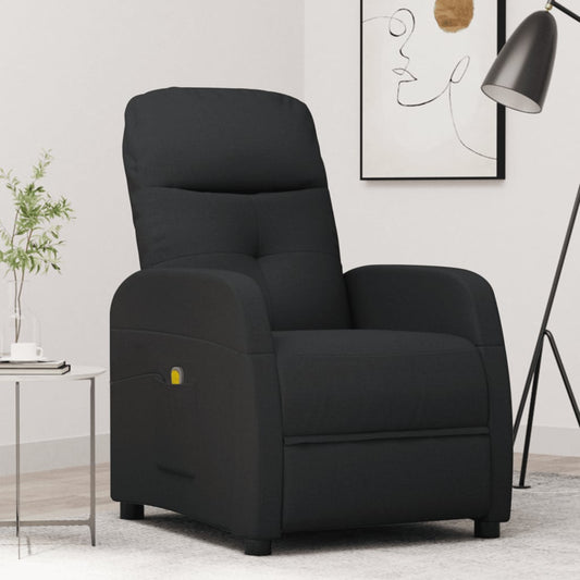 vidaXL Massage Chair Black Fabric-0