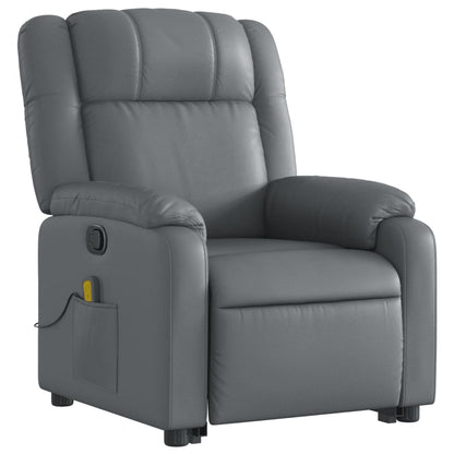 vidaXL Stand up Massage Recliner Chair Gray Faux Leather-1