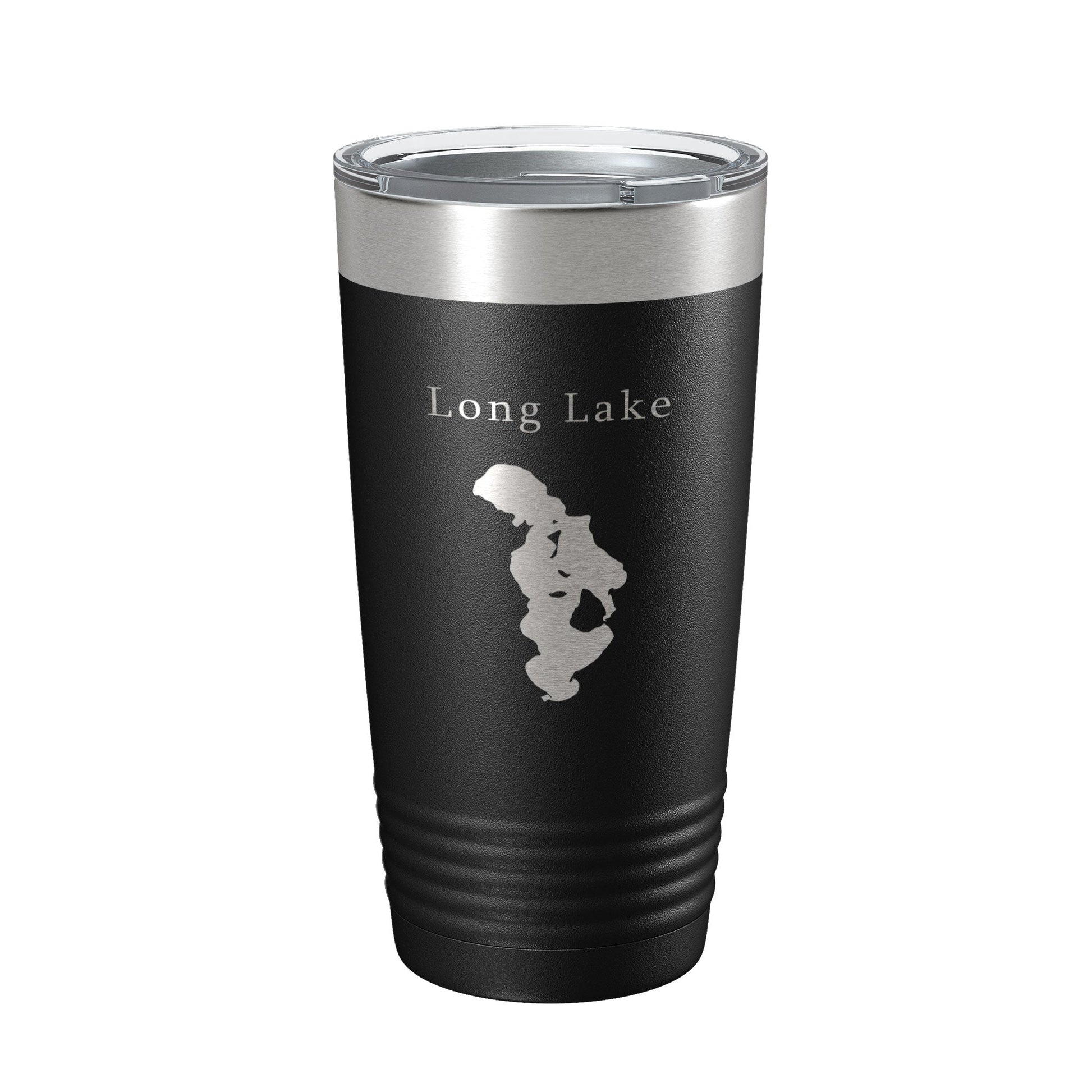 Long Lake Map Tumbler Travel Mug Insulated Laser Engraved Coffee Cup Grand Traverse County Michigan 20 oz-0