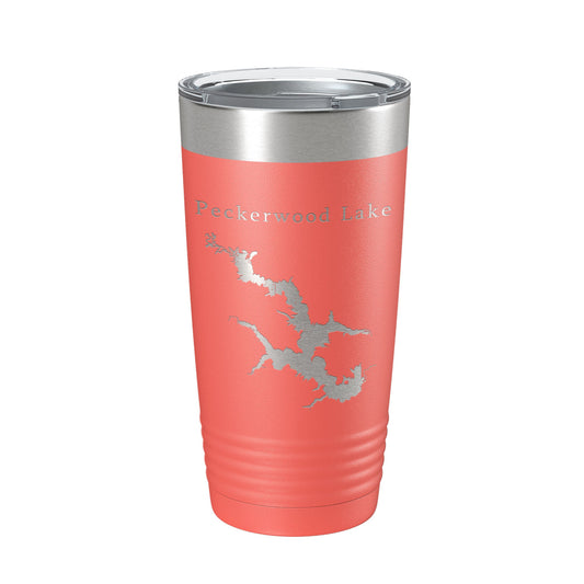 Peckerwood Lake Map Tumbler Travel Mug Insulated Laser Engraved Coffee Cup Hartz Reservoir Arkansas 20 oz-20
