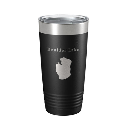 Boulder Lake Map Tumbler Travel Mug Insulated Laser Engraved Coffee Cup Wisconsin 20 oz-0