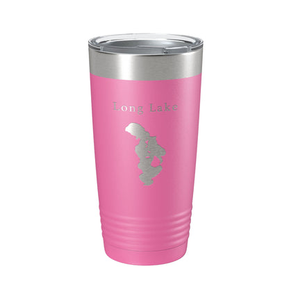 Long Lake Map Tumbler Travel Mug Insulated Laser Engraved Coffee Cup Grand Traverse County Michigan 20 oz-11